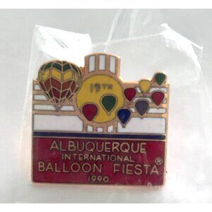 Vintage 19th Albuquerque International Hot Air Balloon Fiesta Pin 1990 Lapel Pin